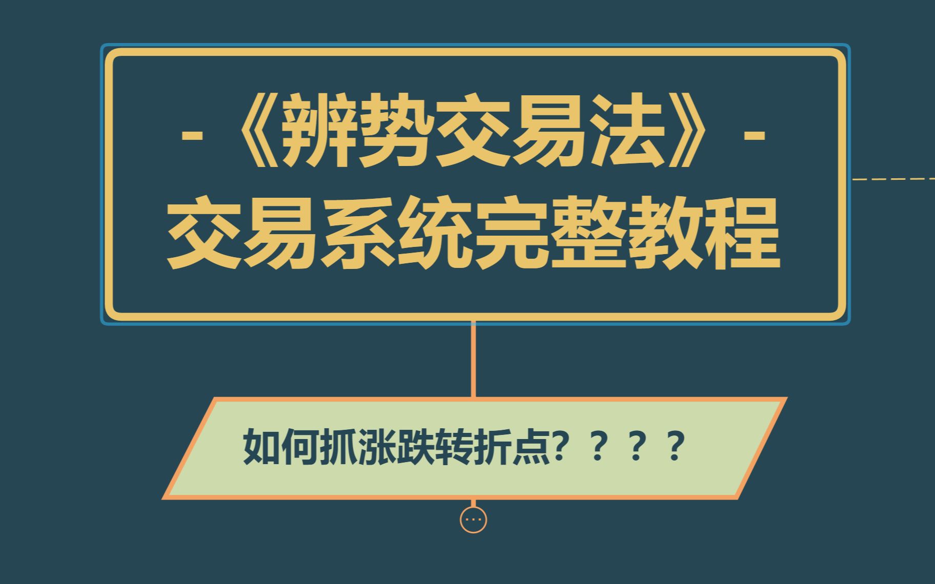 [图]15年交易系统｜捕捉【涨跌转折点】的方法｜50分钟全程干货｜《辨势交易法》｜外汇交易、期货股票