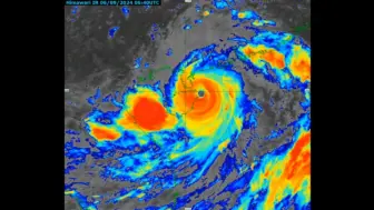 下载视频: 【Hamawari IR存档】超强台风摩羯登陆全过程！