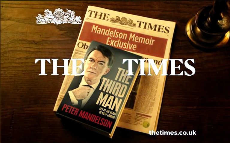 [图]Third Man - Lord Mandelson's Memoir - End of new Labour in The Times tomorrow