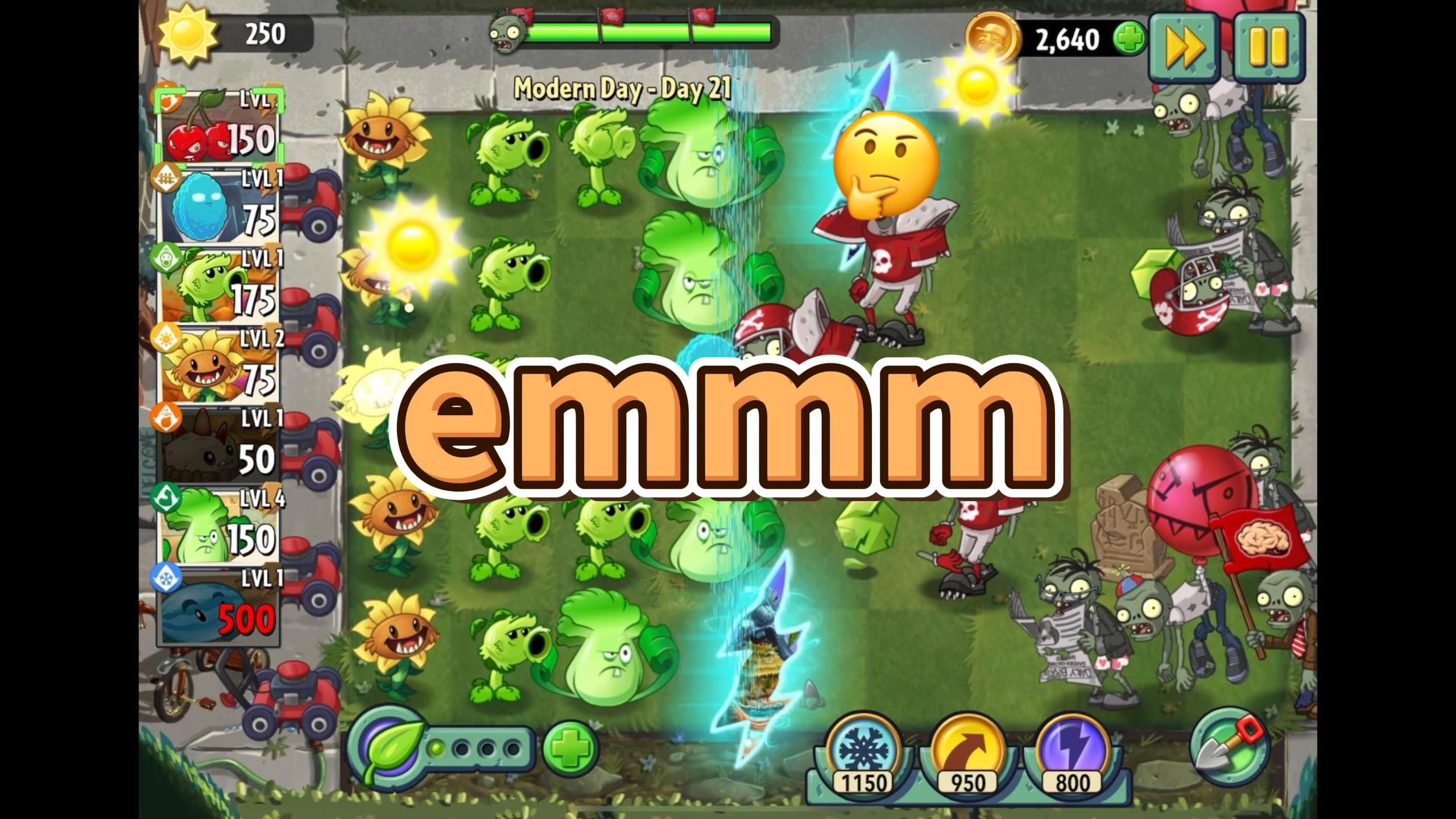 植物大战僵尸2国际版-摩登时代第21关 emmm, 有点难打.