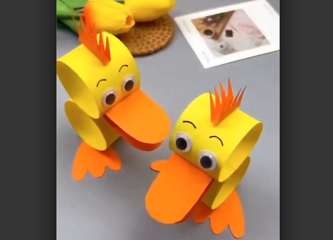 「简单折纸」折出搞笑小鸭子