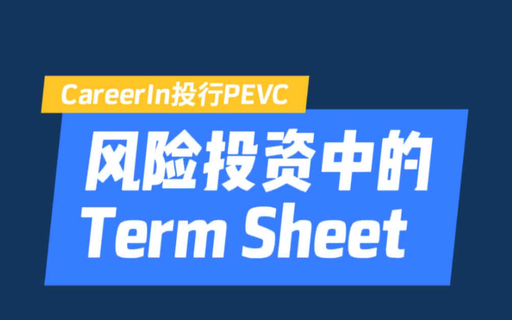 风险投资中的Term Sheet是什么意思?哔哩哔哩bilibili