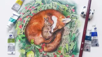 水彩画 画一幅小树蛙 用了2天时间 哔哩哔哩 Bilibili