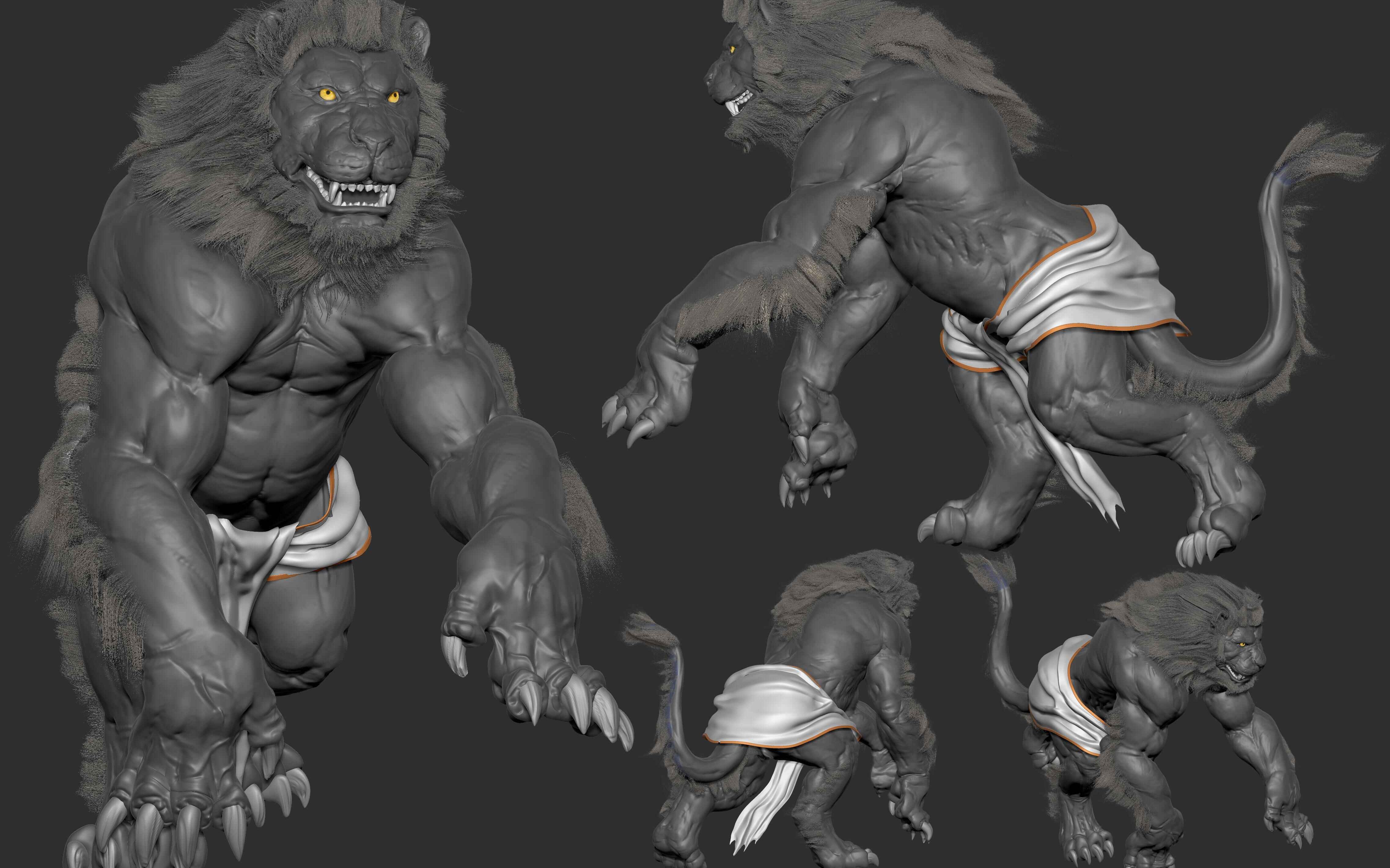 【zbrush】3小时速雕模型制作“怪物教学”绘画金狮方丈哔哩哔哩bilibili