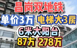 下载视频: 单价3万！昌岗双地铁，电梯大三房，6米大阳台，87方278万！