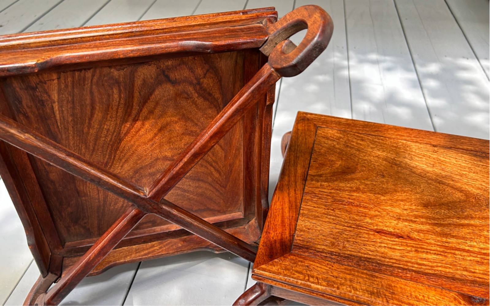 黄花梨老料一对花几 黄花梨家具|海南黄花梨|越南黄花梨|明清家具