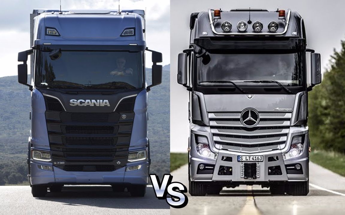 斯堪尼亚s730 v8 对比 梅赛德斯奔驰actros卡车