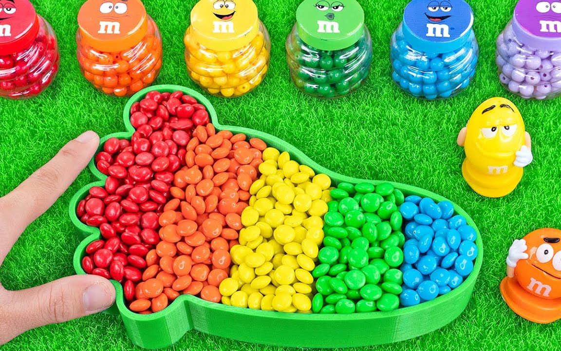 趣味早教,认识颜色,彩虹豆趣味盒子