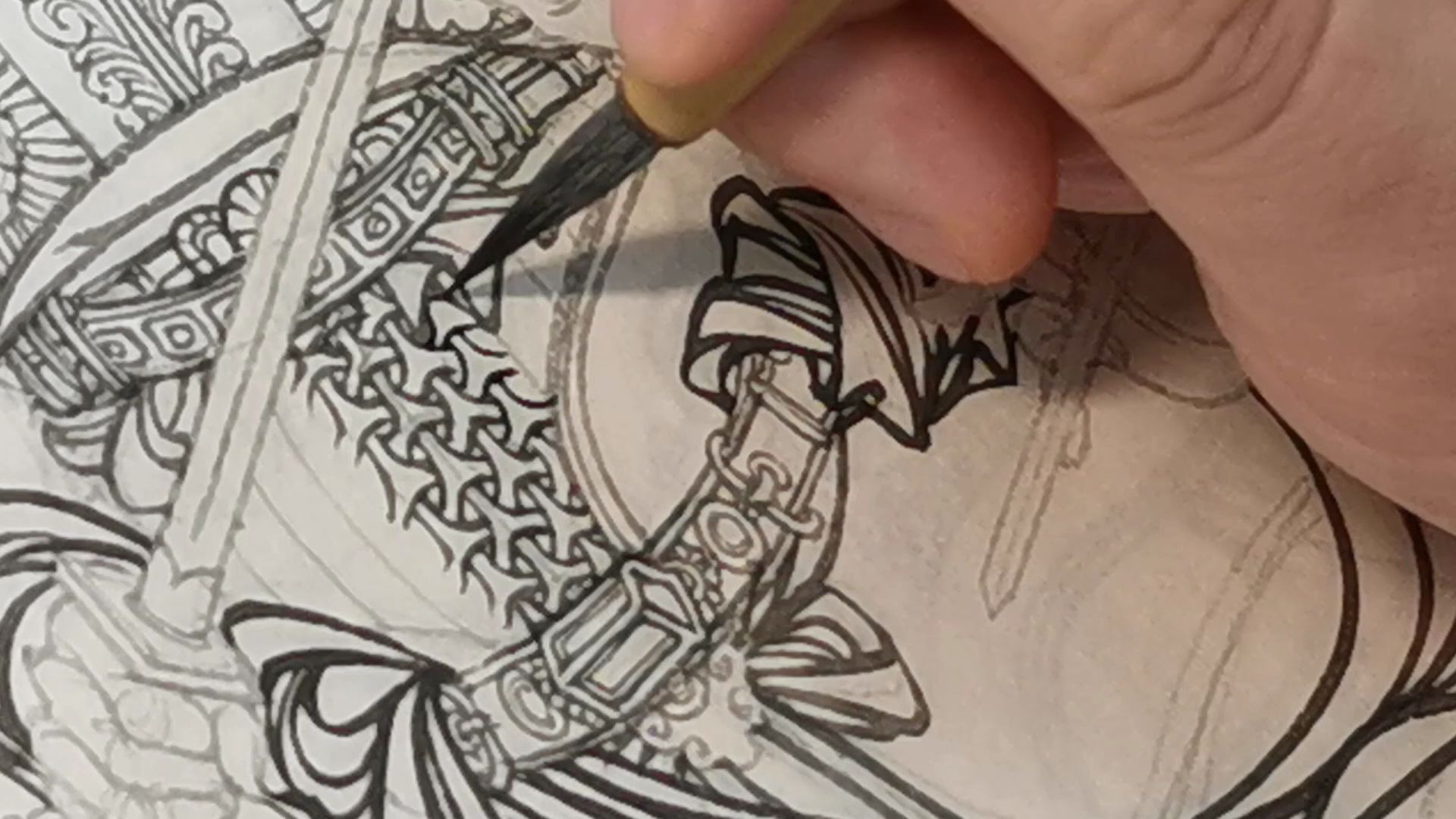 【勾线教程】204——聊聊山文甲(将军,武将, 英雄会用到的铠甲画法)