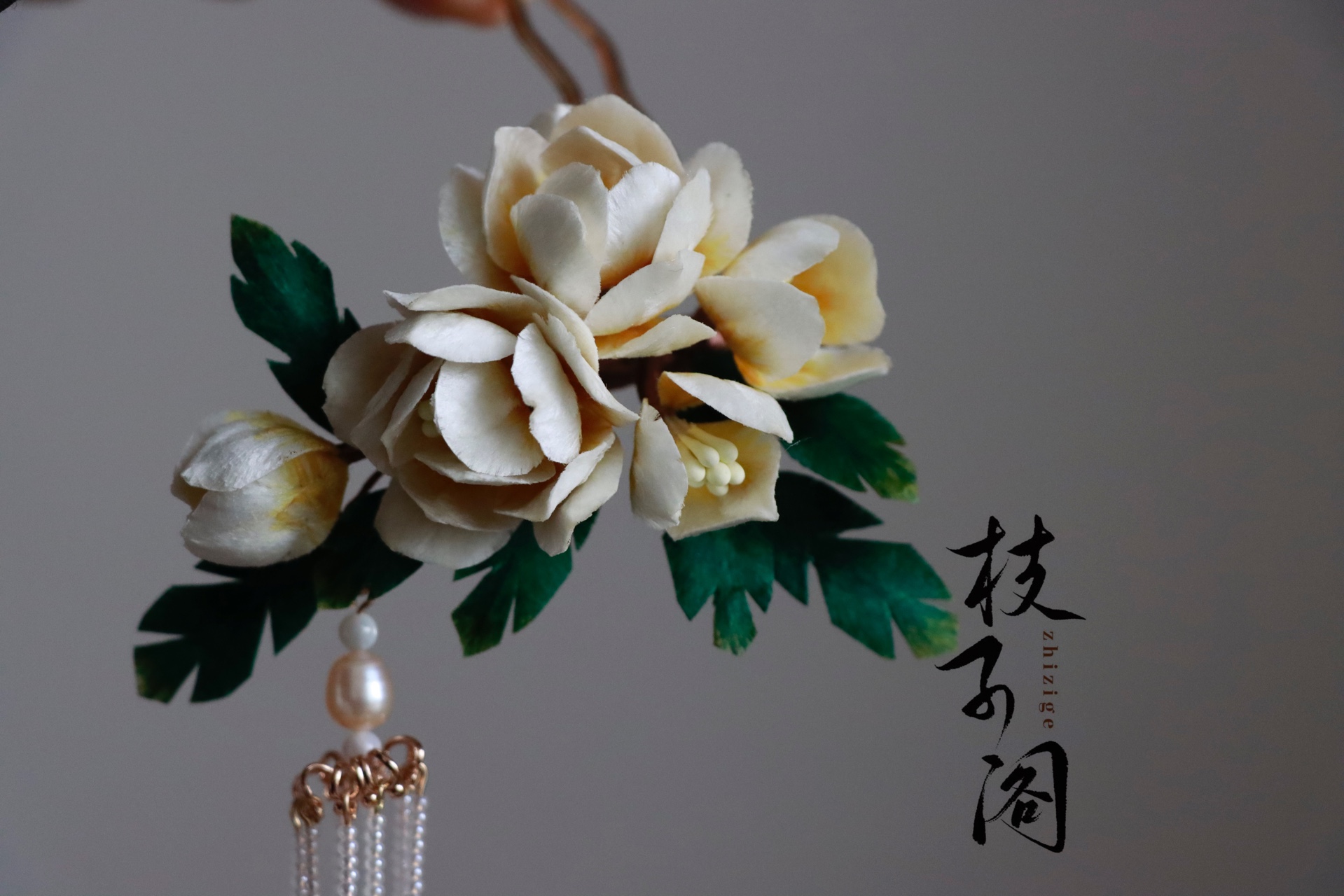 非遗绒花一只68还带流苏包邮看看孩子啊