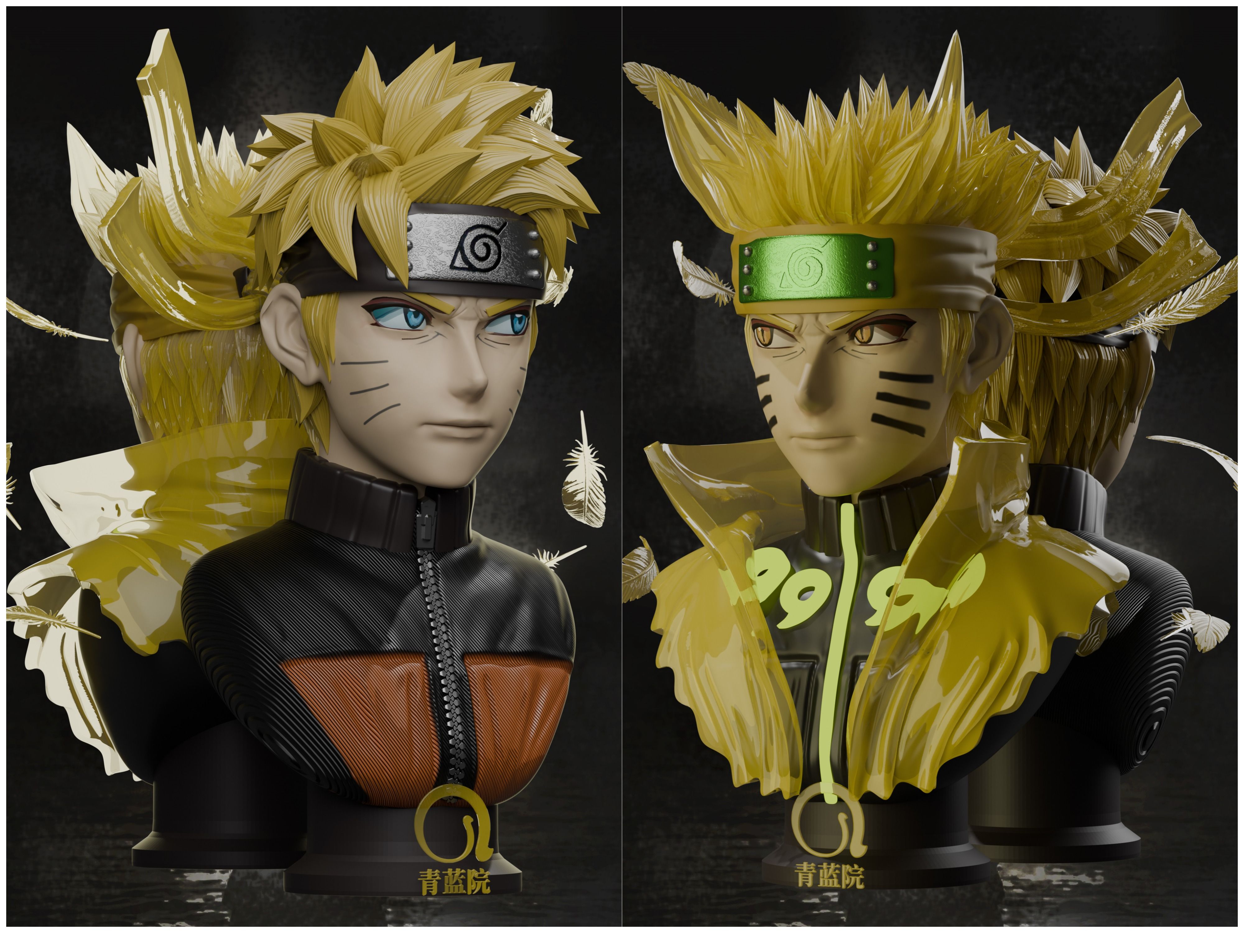 接了个5k建模的【火影忍者】鸣人雕像手办,不知道客户还满意不?