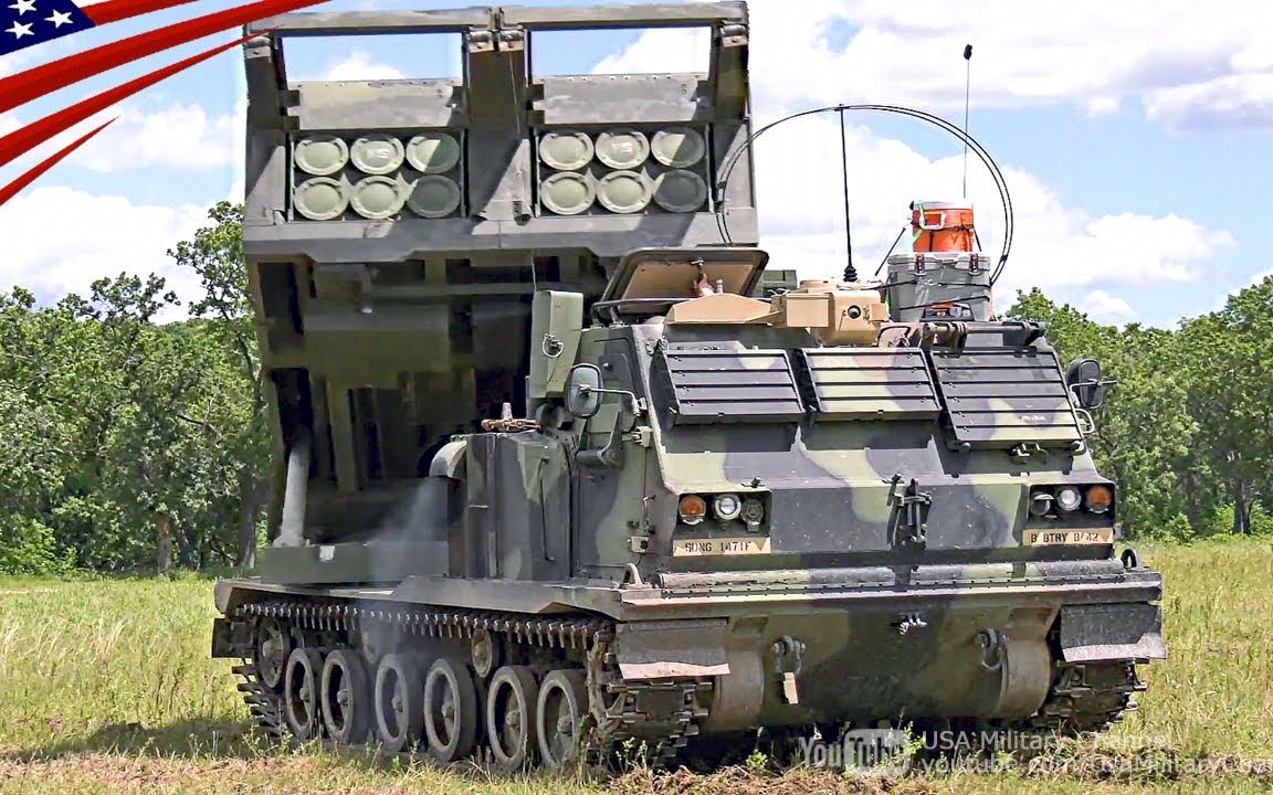 [图]USAMC M270A1 MLRS 多联装火箭系统（现代化改进型）的发射、行驶、火箭弹箱的拆卸