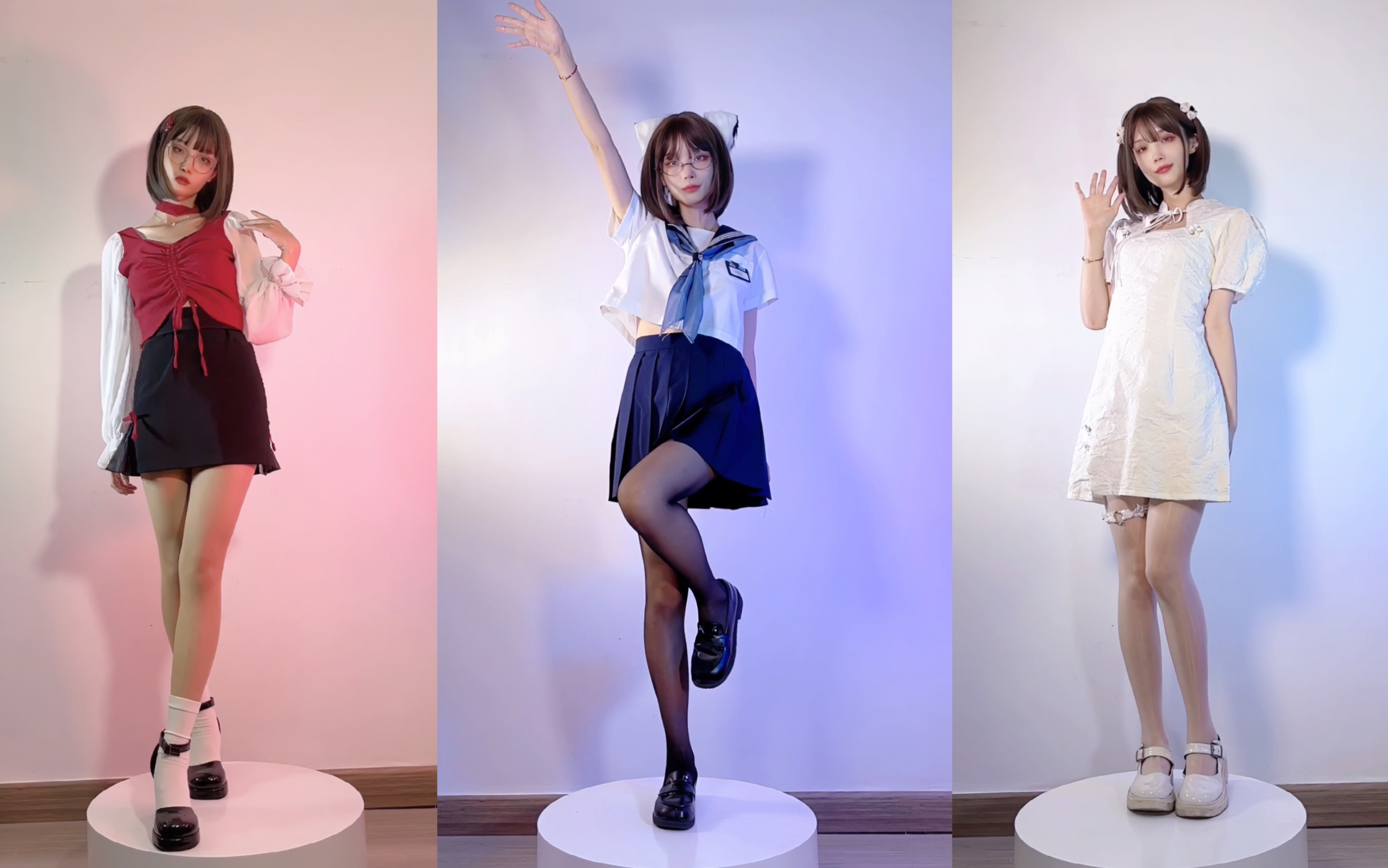 穿搭|肉丝常服oh～ 黑丝水手服oh～ 白丝旗袍oh