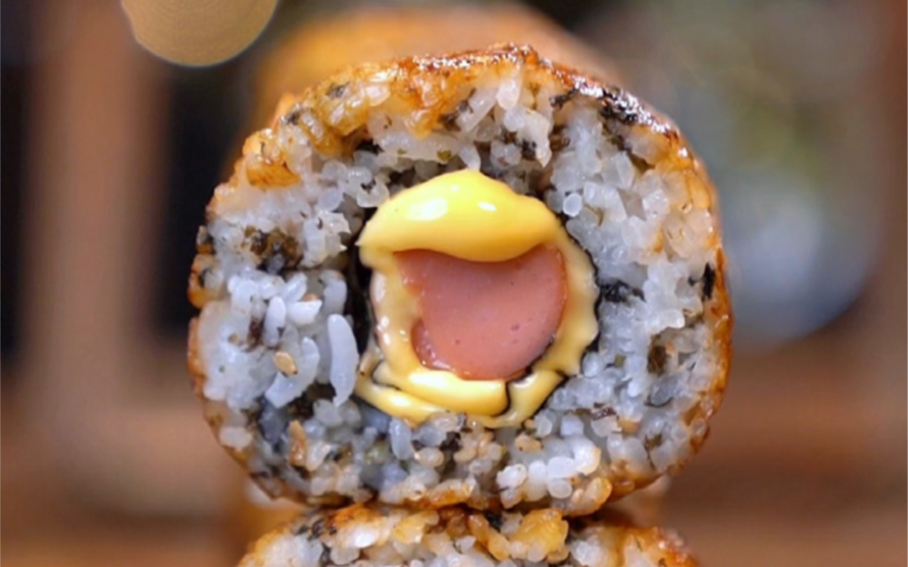 好吃到爆7515一口沦陷的热狗饭团,做少了不够吃