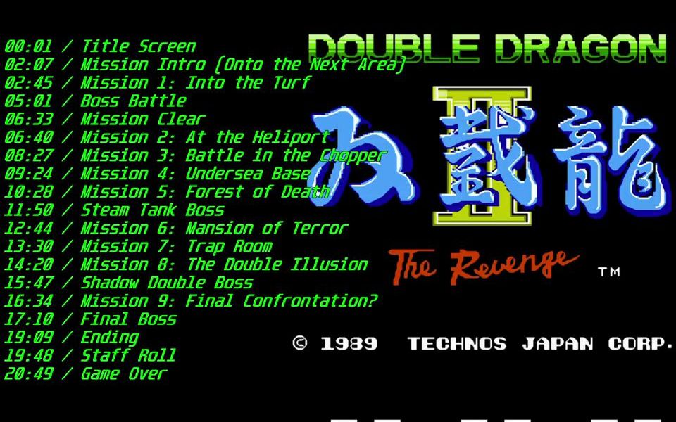 [图]FC音源 - Double Dragon 2 Soundtrack(双截龙2)