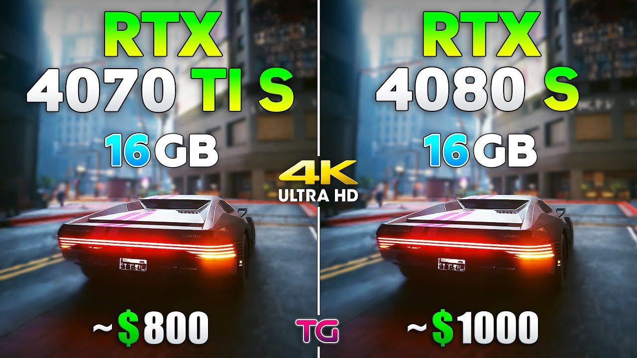 [图]【4K60帧】RTX 4070 Ti SUPER vs RTX 4080 SUPER | 4K分辨率10款游戏对比测试 | 作者：Testing Games