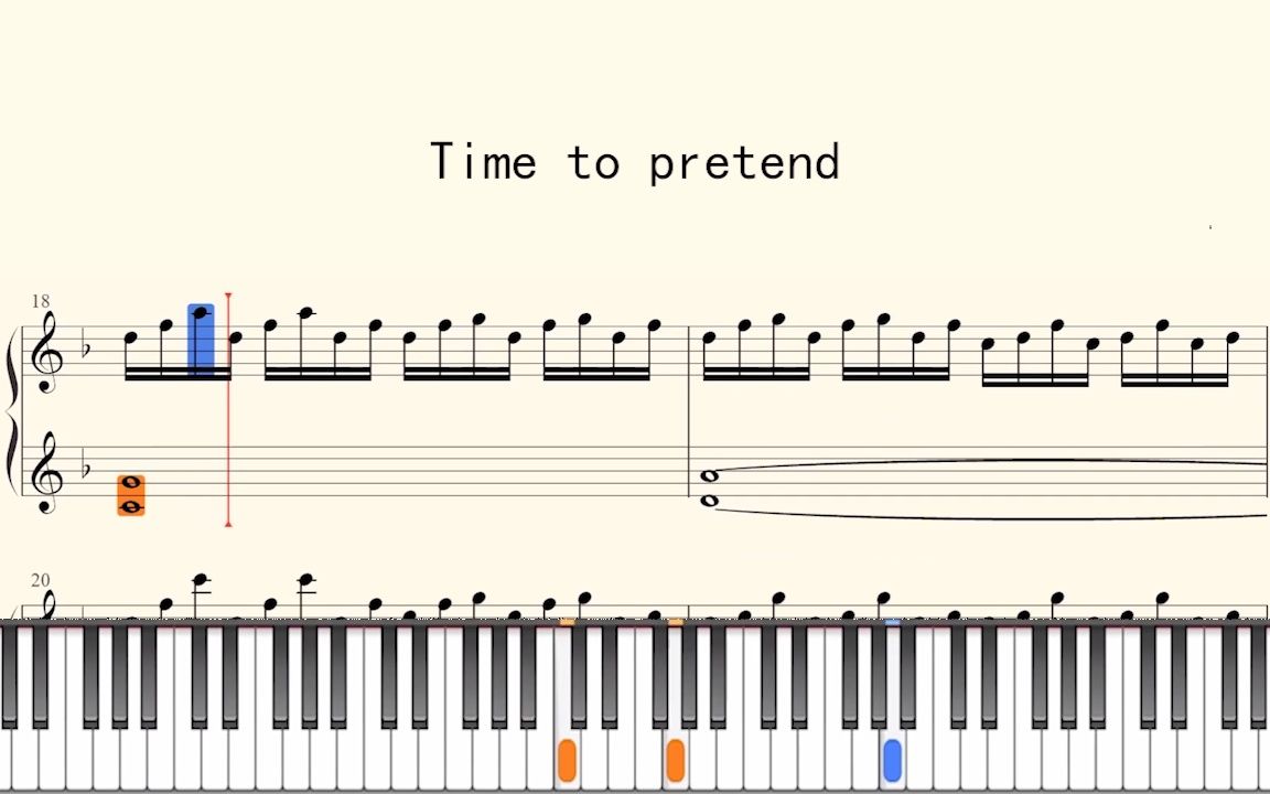 [图]钢琴谱：Time to pretend 教学视频