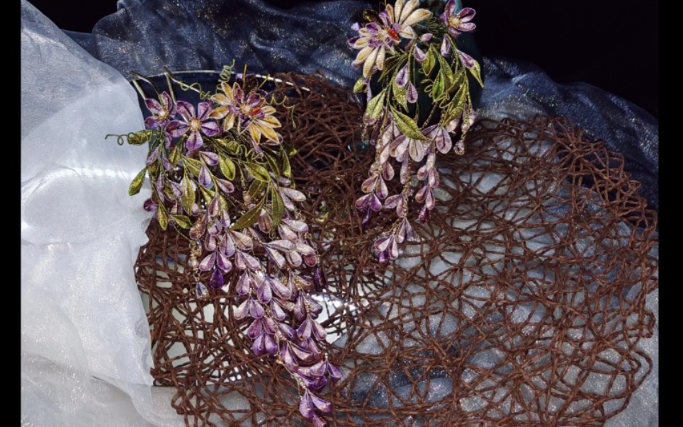 缠花仿细工花紫藤～渣渣拍摄～展示.