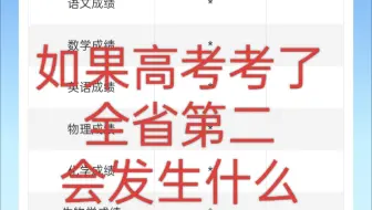 如果高考考了全省第二，会发生什么？