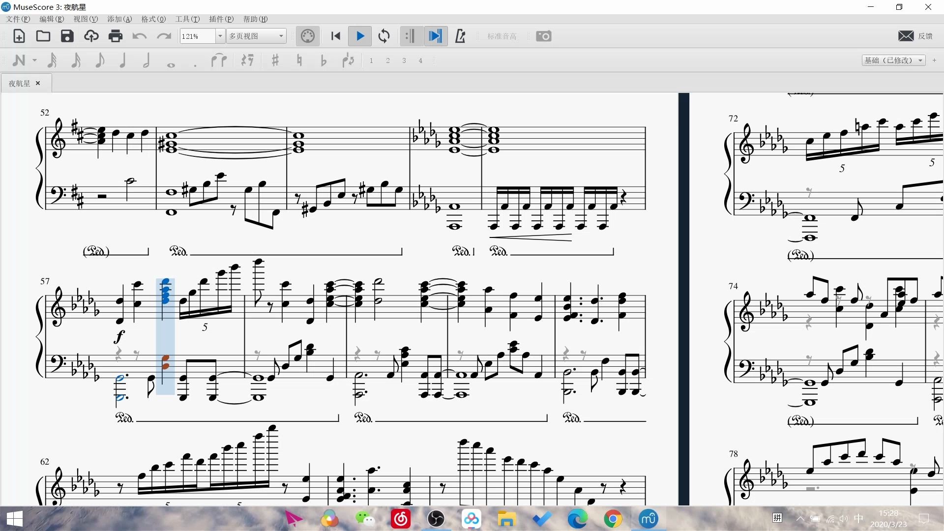 【钢琴谱】夜航星(full size)完美改编版_哔哩哔哩 (゜-゜)つロ 干杯