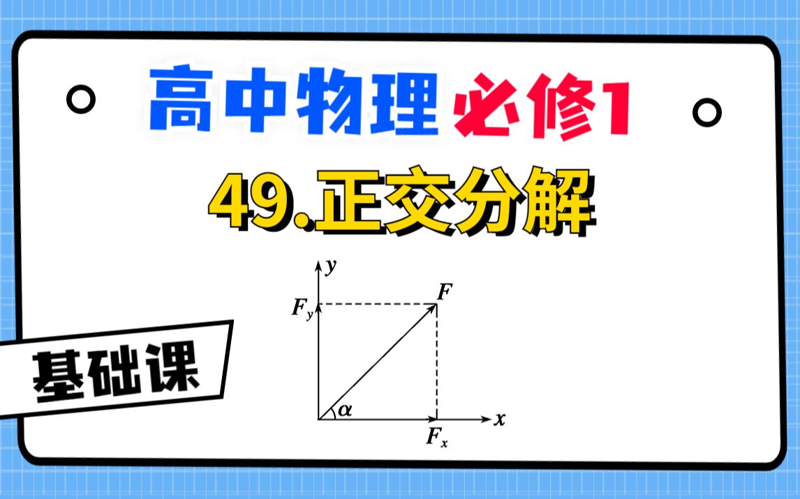 【高中物理必修1系统课】49.正交分解|力学分析的最后一块拼图!哔哩哔哩bilibili