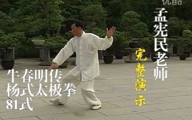 孟宪民老师牛春明传杨式太极拳81式.演示(带式名字幕.口令+古琴曲BGM)哔哩哔哩bilibili