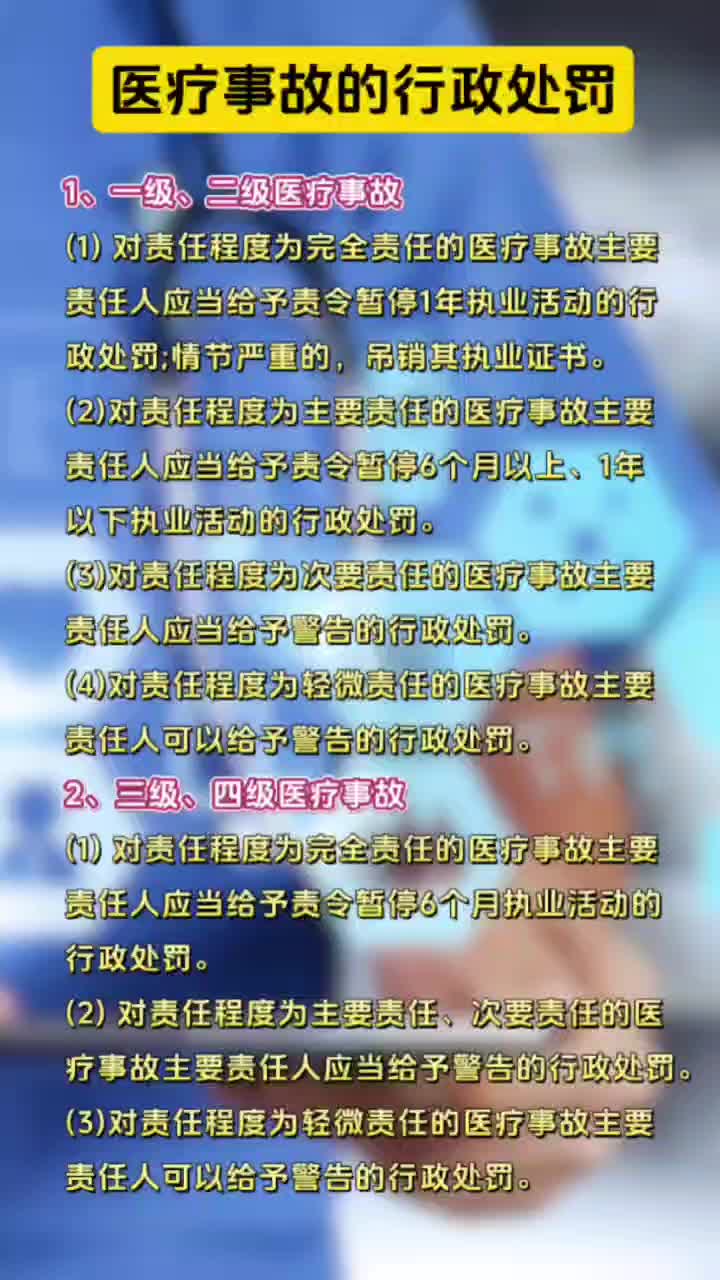 医疗事故的行政处罚哔哩哔哩bilibili