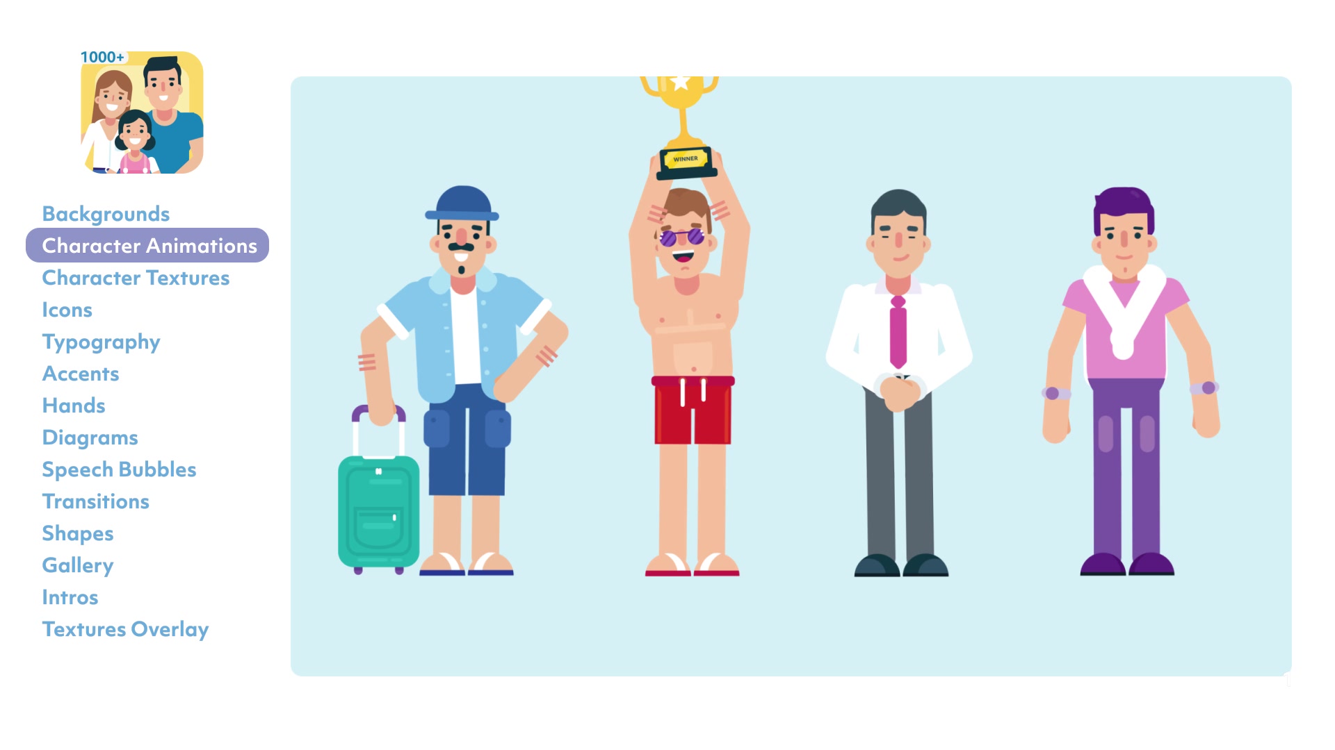 卡通人物角色动作解说场景mg动画预设教程explainervideotoolkit4