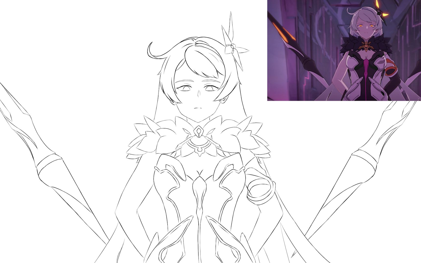 【线稿崩坏】第二期 最后一课 空之律者的半身练习_哔哩哔哩 (゜-゜)