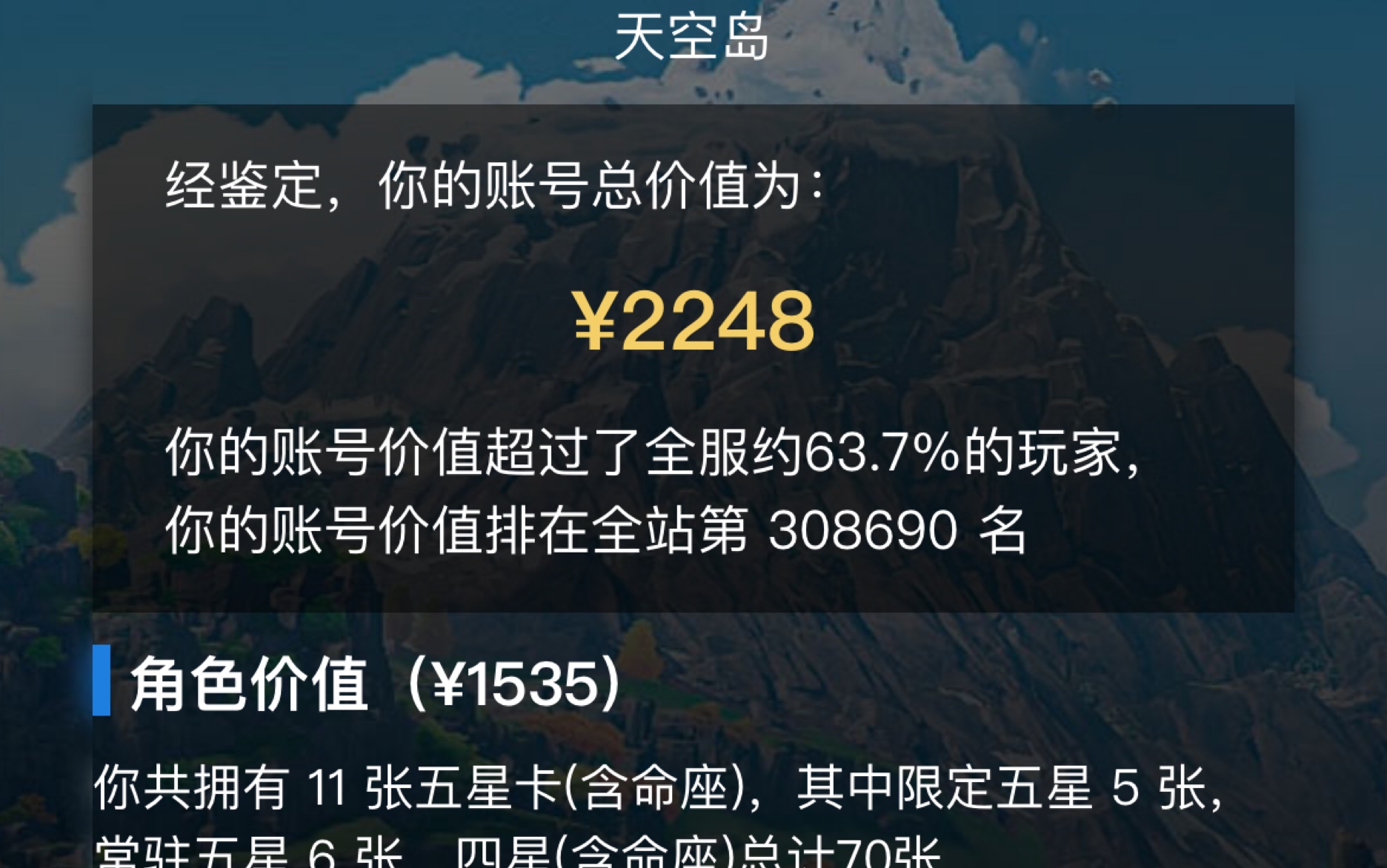 [图]［原神］合着我玩了一年一分没冲我还倒赚米哈游两千多