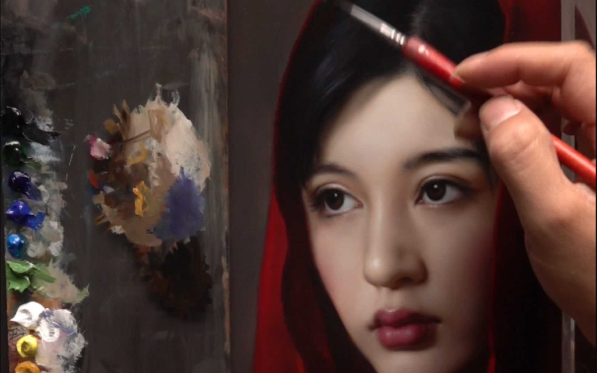 古典写实油画人物肖像第四层示范网课招生中