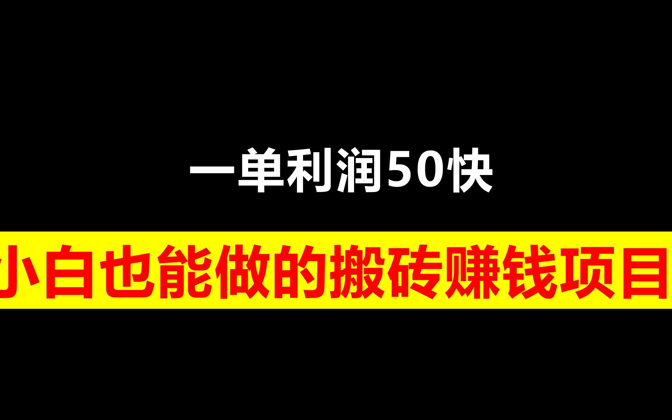 一单利润50快,小白也能做的搬砖赚钱项目哔哩哔哩bilibili