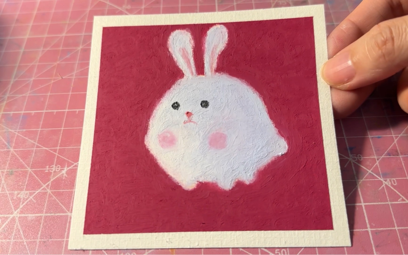 油画棒73|圆滚滚的小兔子