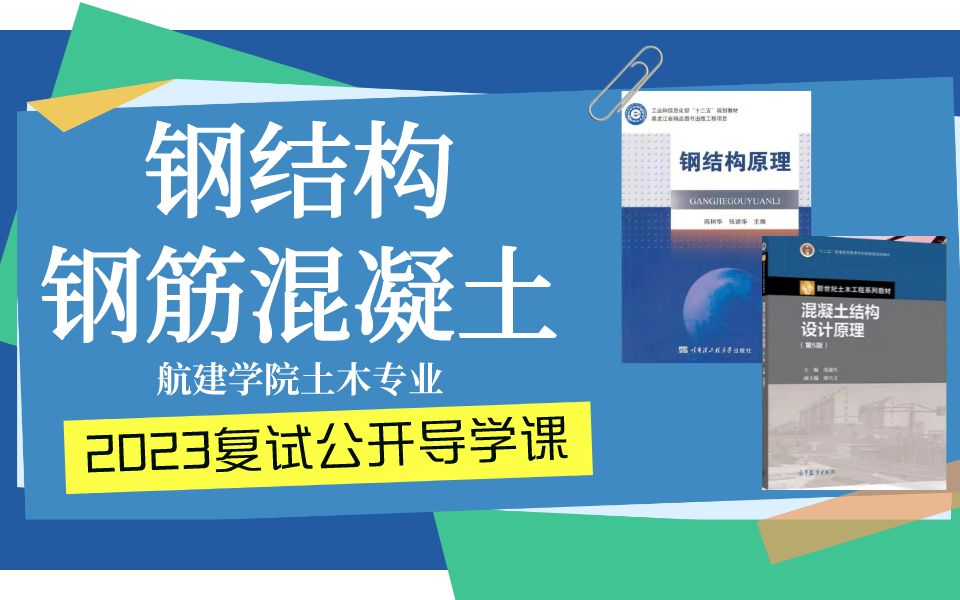 23考研 哈尔滨工程大学土木专业钢结构钢筋混凝土复试导学课 土木复试规划 真题讲解 复试流程 考研复试 钢结构 哈工程航建学院 土木复试 航天与建筑工程...