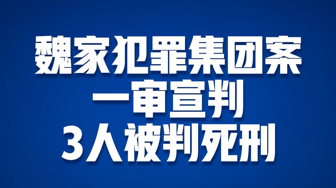 魏家犯罪集团案一审宣判 3人被判死刑