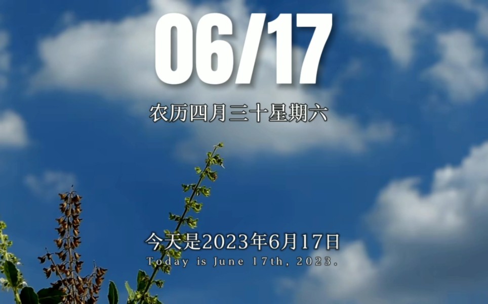 早上好啊今天是2023年6月17日星期六 双子座农历四月三十 丙午日十二