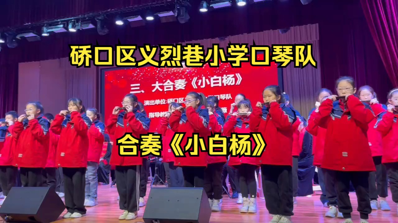 硚口区老年大学口琴乐团成立仪式上,义烈巷小学口琴队演奏《小白杨》哔哩哔哩bilibili