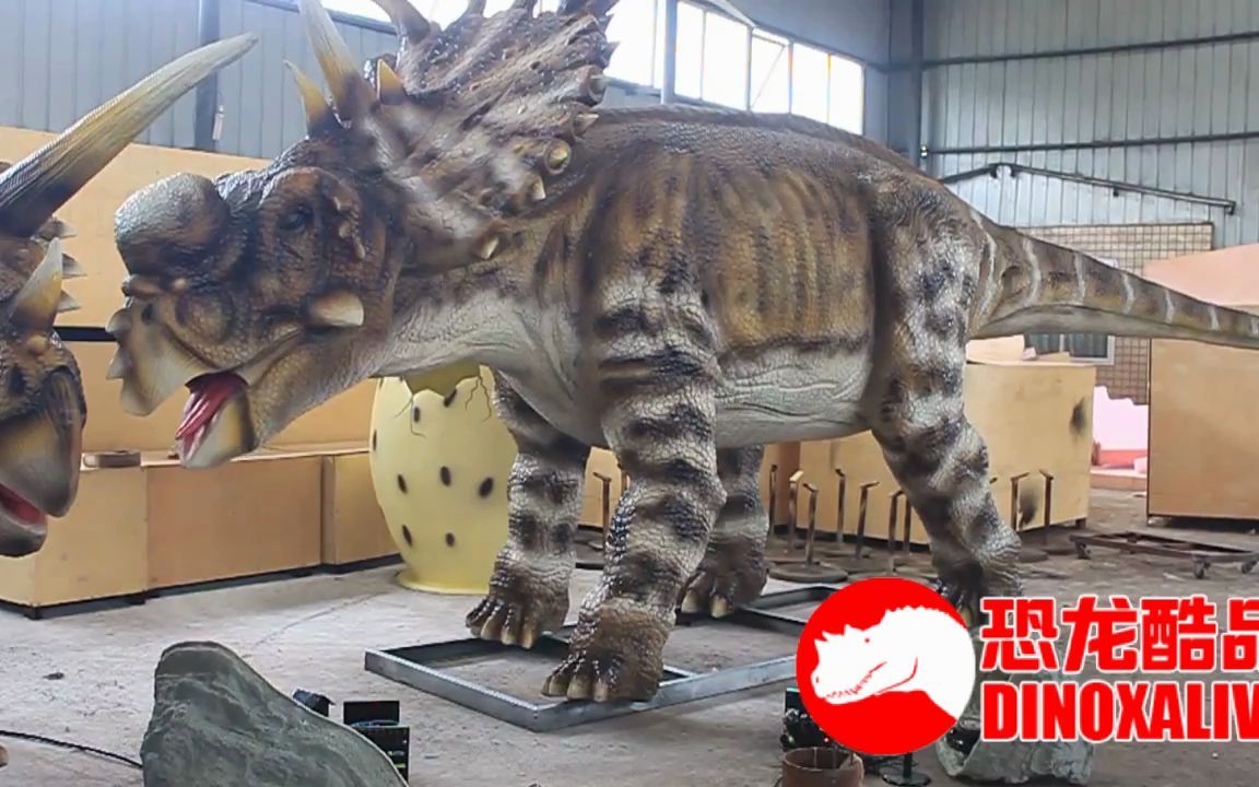 仿真梅杜莎角龙模型 - 定制侏罗纪世界恐龙展品