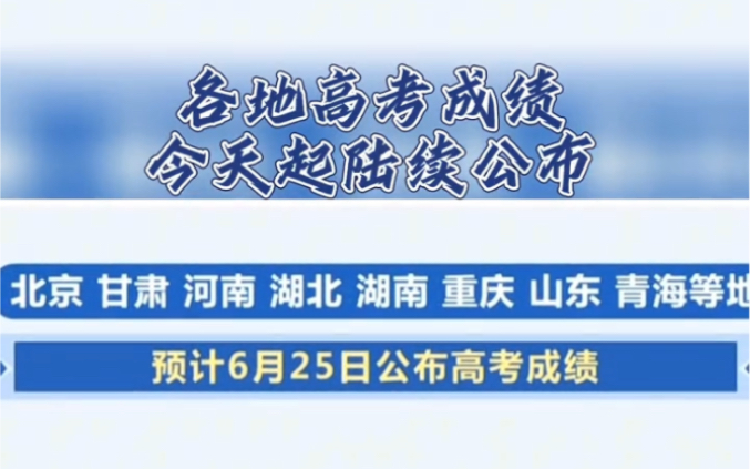 各地高考成绩今天起陆续公布#高考成绩哔哩哔哩bilibili