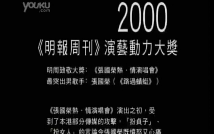 [图]【张国荣】2000年获明周演艺大奖（粤语中字）