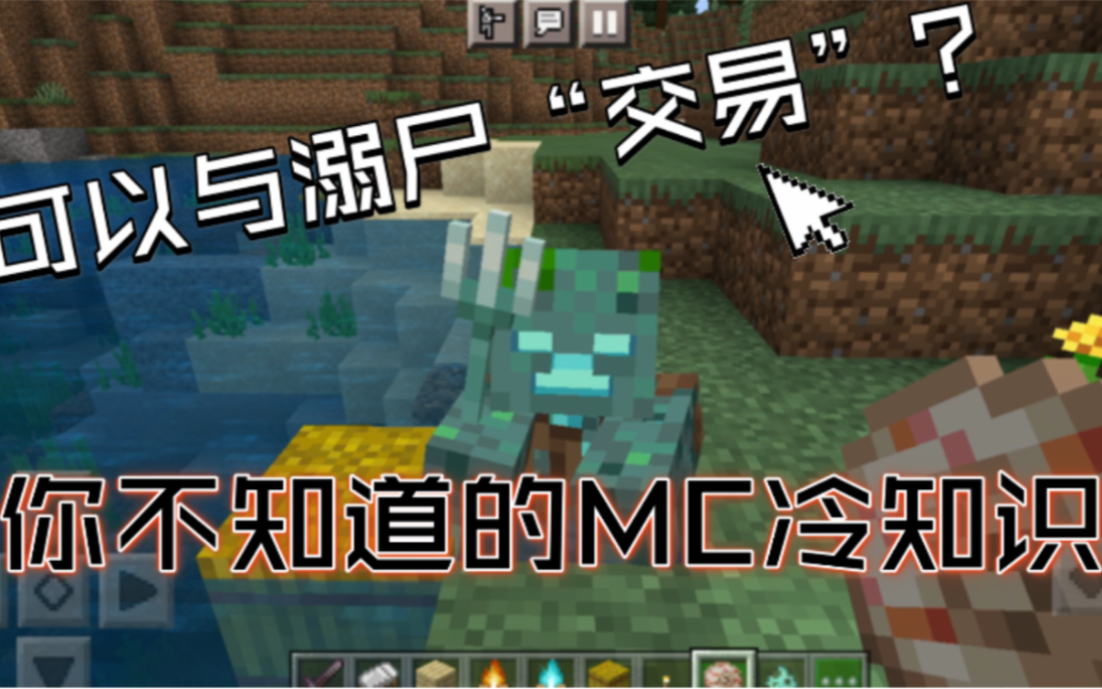 [图]在MC中可以与溺尸“交易”？你不知道的Minecraft冷知识.（基岩版）