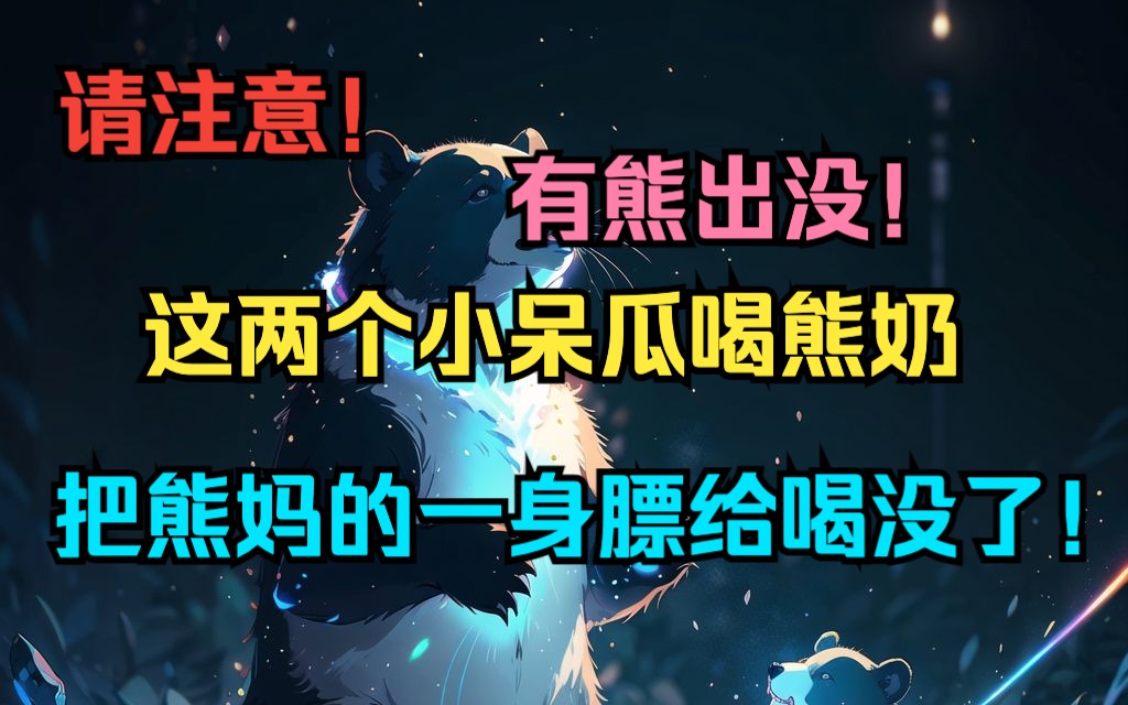 《小说神皇熊宝》今日头条,请注意!有熊出没!两个小呆瓜喝熊奶,把熊妈的一身膘给喝没了!哔哩哔哩bilibili