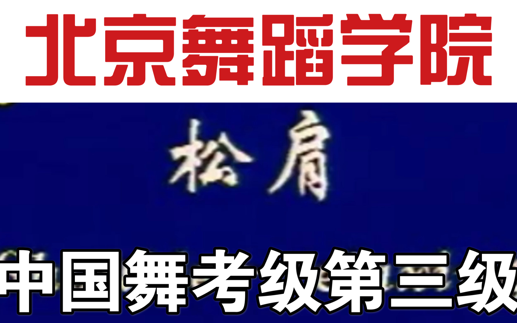 活动作品北京舞蹈学院中国舞考级教程第三级09松肩