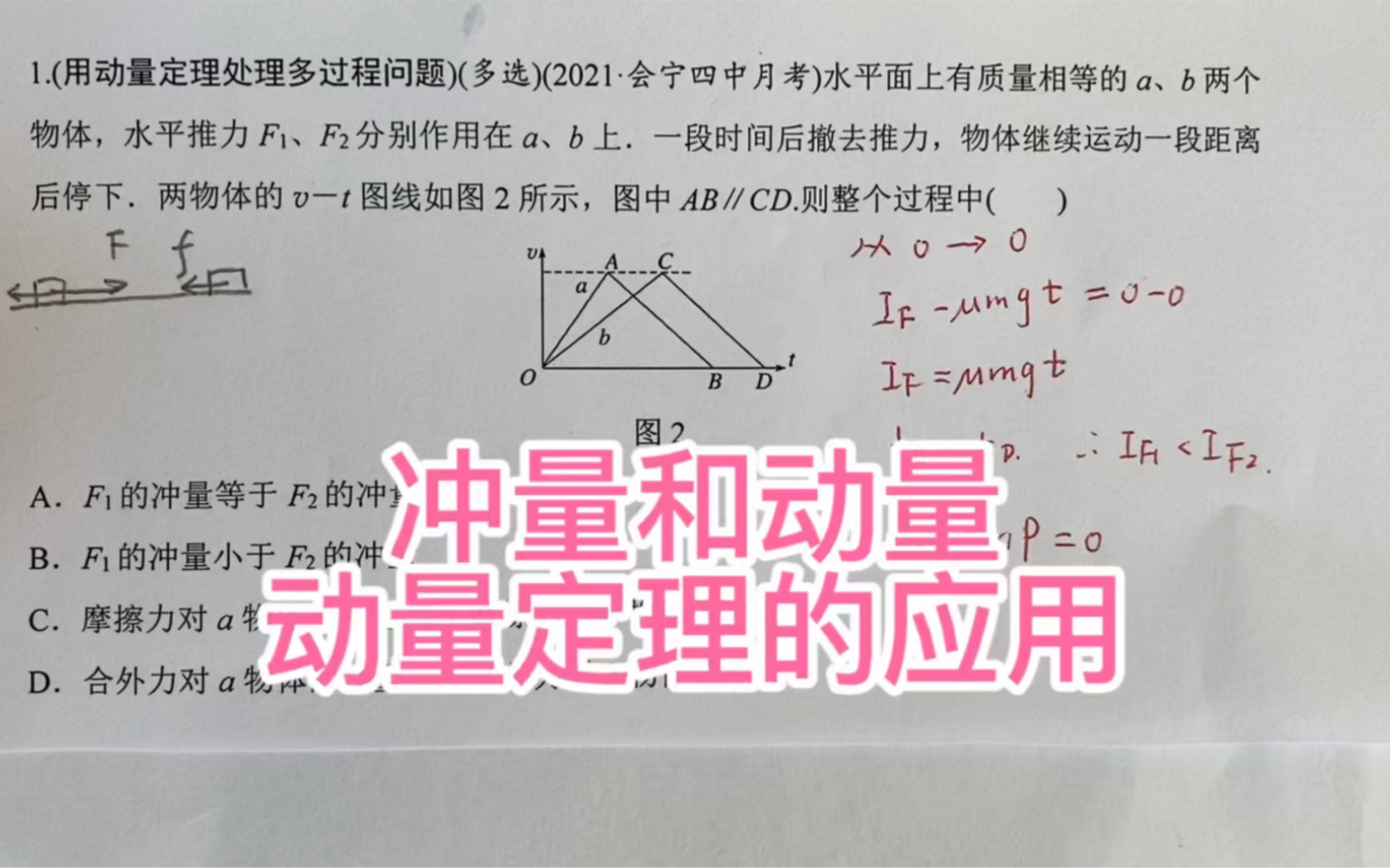 高中物理,冲量和动量的求法,动量定理的应用哔哩哔哩bilibili