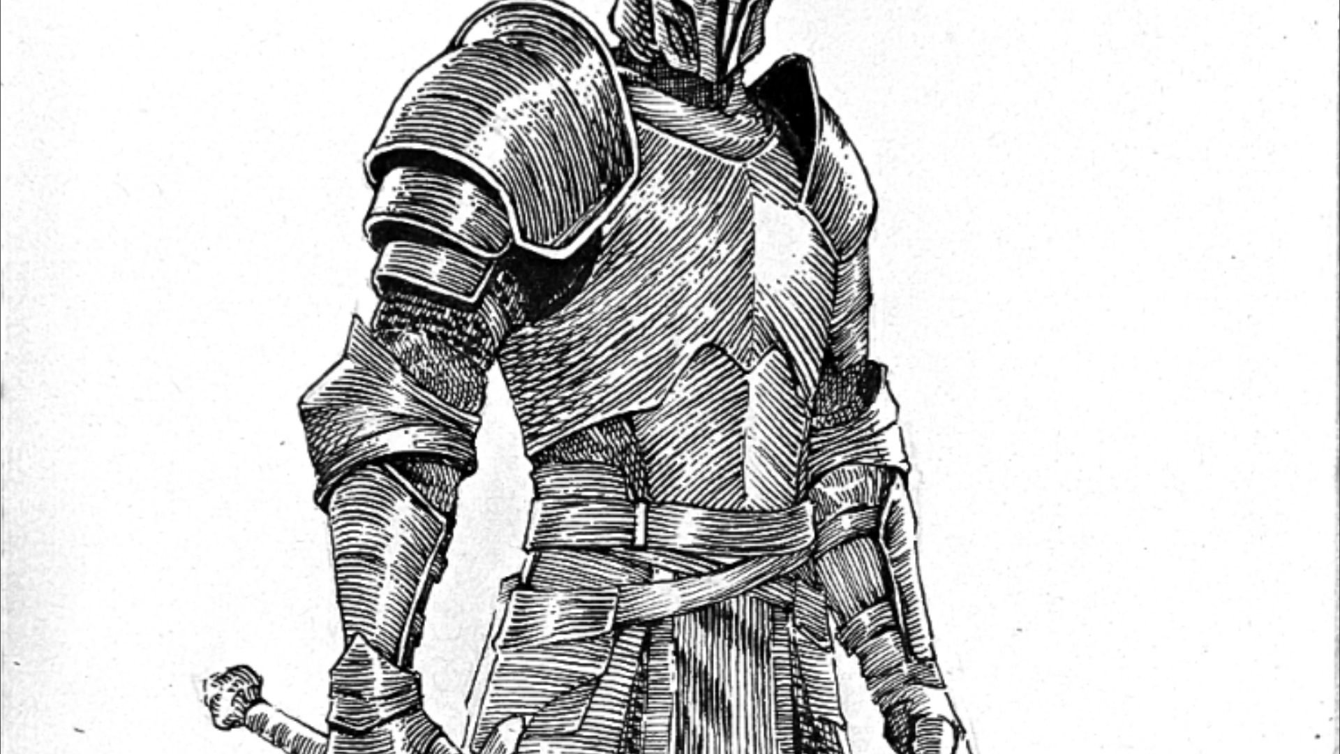 手绘钢笔画骑士