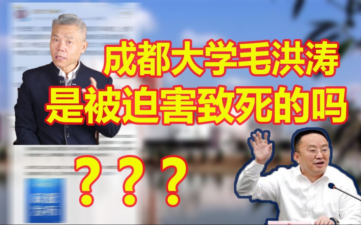 成都大学毛洪涛书记是被“迫害致死”吗?让子弹先飞一会哔哩哔哩bilibili