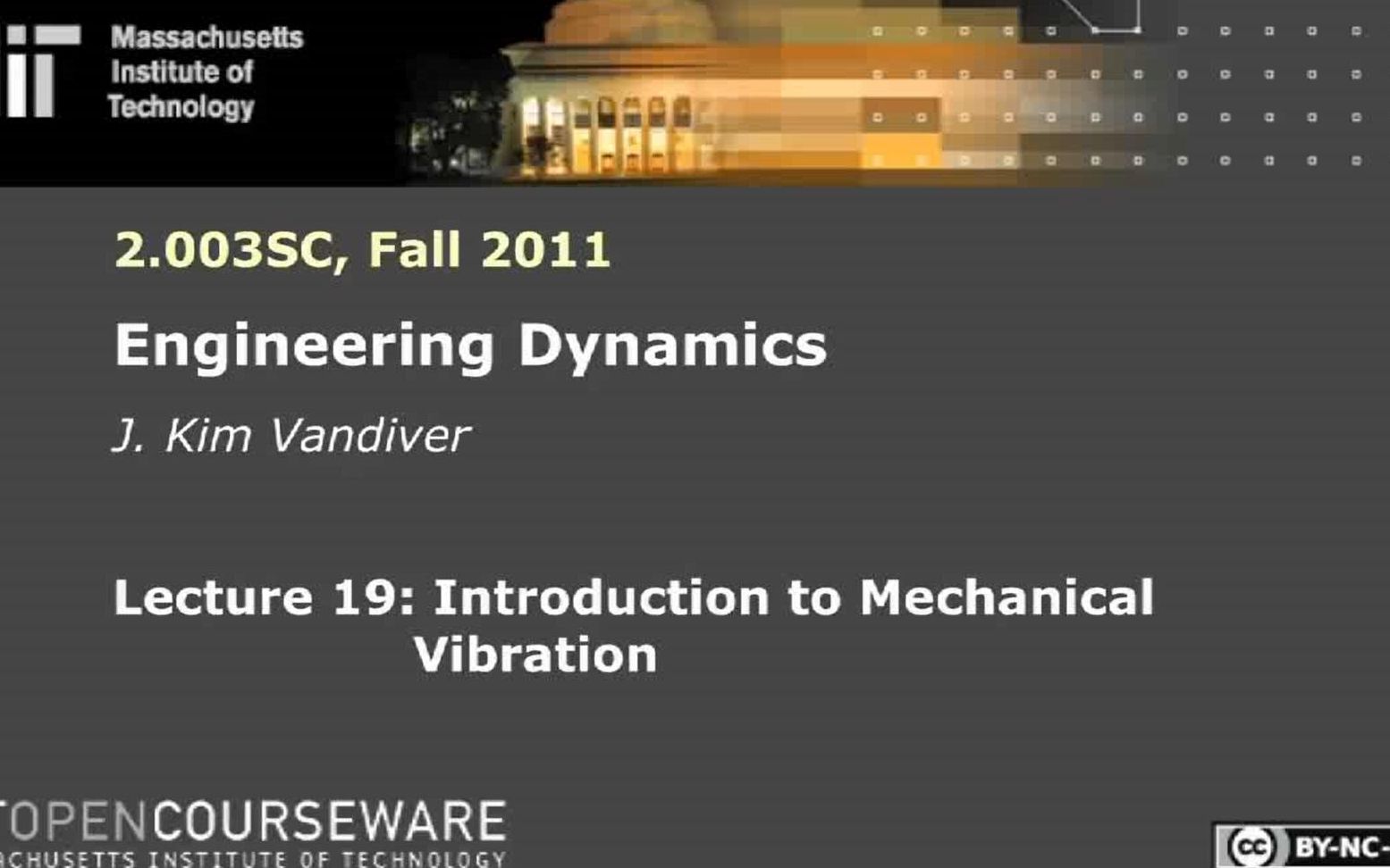 [图]【演讲·公开课】Mechanical Vibration(MIT) （英字）