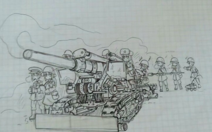 二战火炮简笔画图片