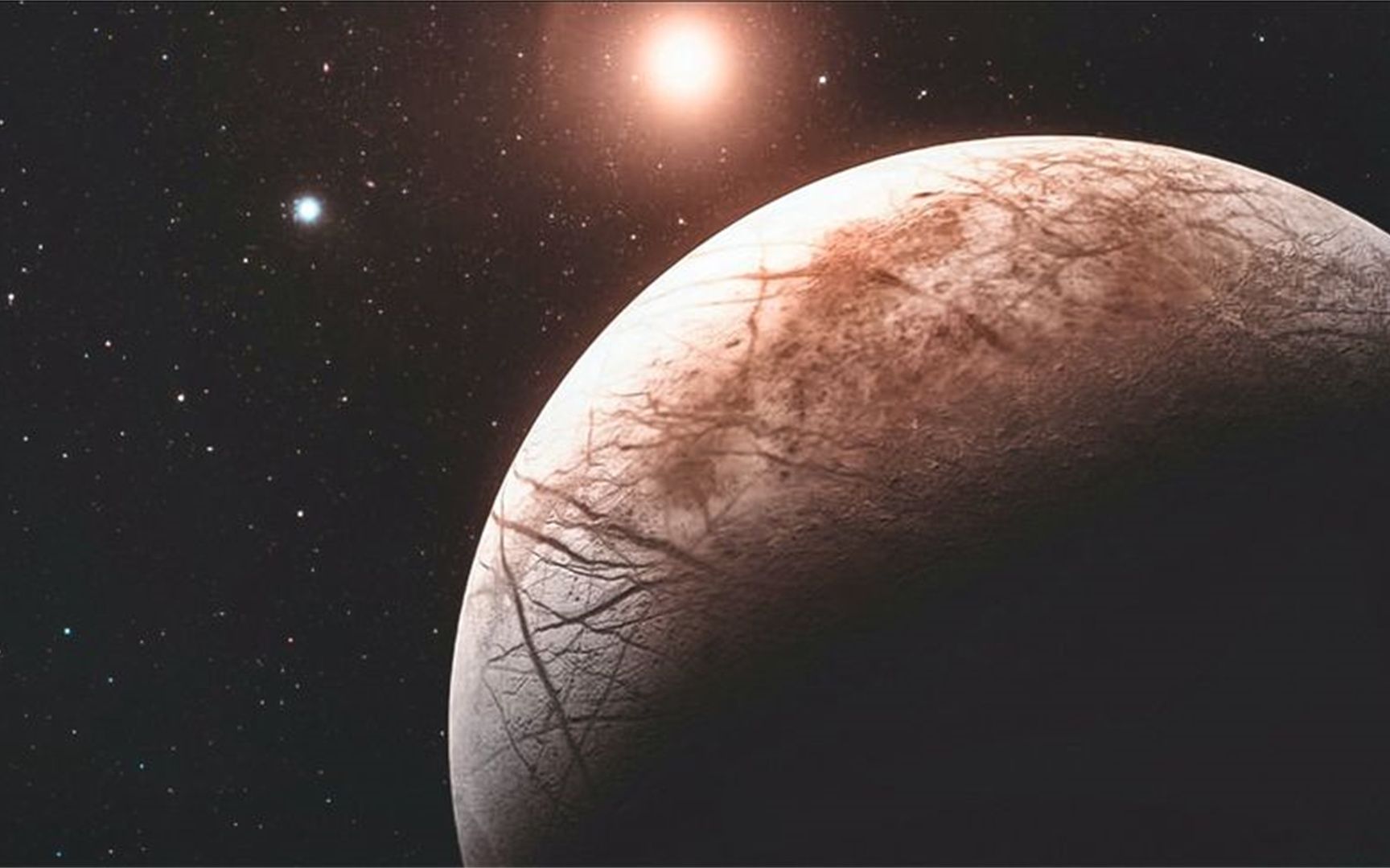 冰冻而寒冷的木卫二,它的水储蓄量几乎远超地球2倍!