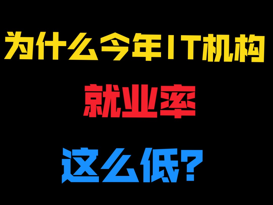 为什么今年的IT培训机构就业率会这么低?哔哩哔哩bilibili